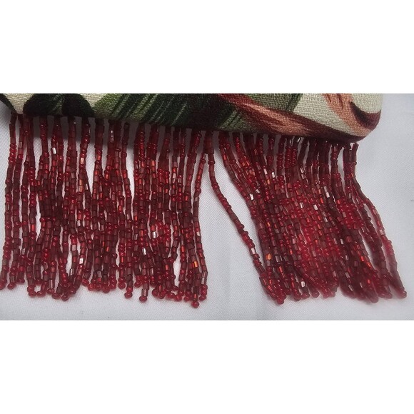 Hawaiian Floral Orchid Multicolor 8.5x5" Beaded Purse Crossbody Shoulder Bag - Picture 12 of 14